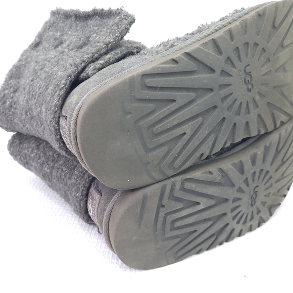 UGG Australia 3066 Lattice Cardy Knit Tall Fold Over Gray Boots Womens Size 8 - Picture 10 of 10